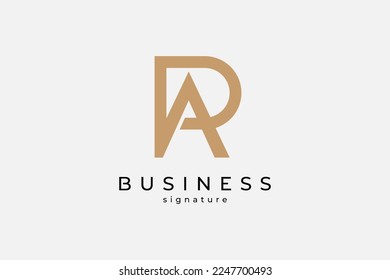 RA or AR initial letter logo with simple monogram design style