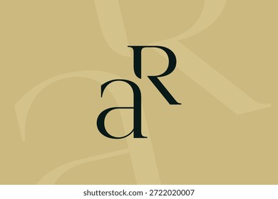 RA or AR letter logo icon design. Classic style luxury initials monogram.