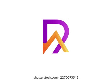 RA, AR logo design with letter symbol R and A combination in monogram design