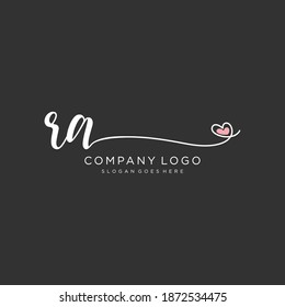 RA Beauty vector initial logo, handwriting logo of initial signature, wedding, fashion, jewelry, boutique, floral and botanical with creative template for any company or business.