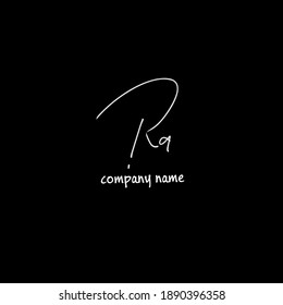 Ra black background handwritten logo
