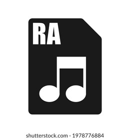 RA Black File Icon, Flat Design Style