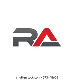 RA company linked letter logo black red