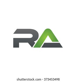 RA company linked letter logo black green