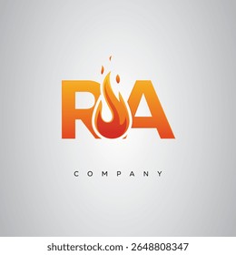 RA Creative Fire Letter Logo Design
