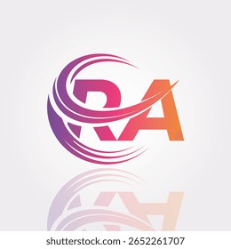 RA Creative Gradient Swirl Monogram Logo – Modern Abstract Letter mark Design for Professional Branding and Digital Identity