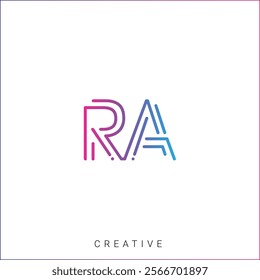 RA Creative Latter Logo Design Branding Logo Design. Creative Logo. Template. Vector illustration. Modern Design. Monogram Design. Brand Identity. Company Logo.