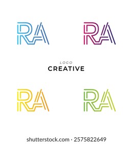 RA Creative Latter Logo Design. Monogram Design. By Custom Branding Logo. Creative Logo Design. Vector illustration. Modern Design. Logo Template.