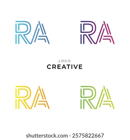 RA Creative Latter Logo Design. Monogram Design. By Custom Branding Logo. Creative Logo Design. Vector illustration. Modern Design. Logo Template.