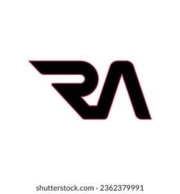 RA Creative Logo Design Icon Branding Vector in Black and White HD