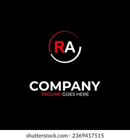RA creative modern letters logo design template