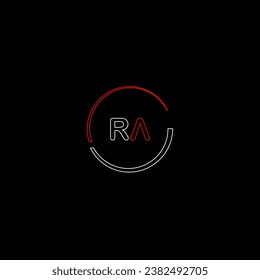 Plantilla de diseño de logotipo de letras modernas creativas de RA