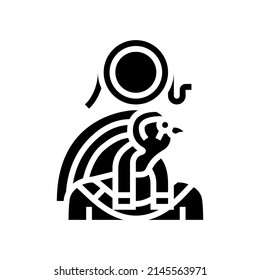 Ra Egypt God Glyph Icon Vector. Ra Egypt God Sign. Isolated Contour Symbol Black Illustration