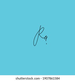 Ra elegant logo handwriting initial symbol 