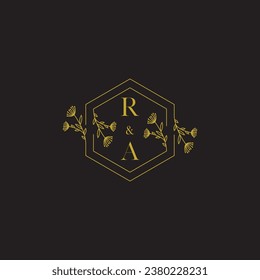 RA elegant wedding initial logo in high quality professional design that will print well across any print media
