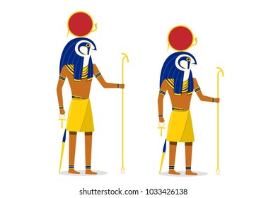 Ra, god of the sun isolated on white in vector art