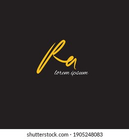 RA handwriting initial text with beauty monogram and elegant logo design 
