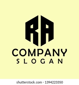ra hexagon logo abstract colour