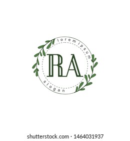 RA Initial beauty floral logo template