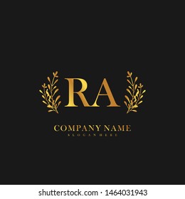 RA Initial beauty floral logo template