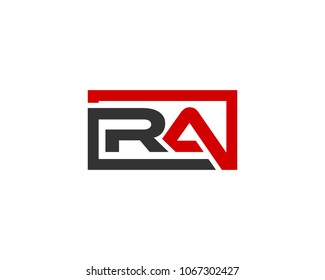 RA initial box letter logo template vector