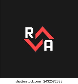 RA Initial Construction Real Estate Home Logo Design Vector