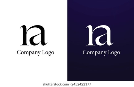 RA initial creative modern minimalist elegant logo design for luxury band company