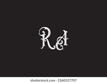 RA initial creative modern minimalist elegant logo design for luxury band company
