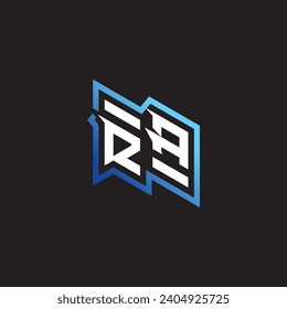 RA initial gaming team, youtube, twitch and clipart stock illustration logo