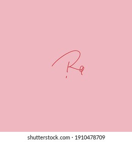 Ra initial handwriting logo for identity
