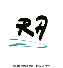 RA initial handwriting logo for identity