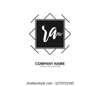 RA Initial Handwriting Logo Template Vector