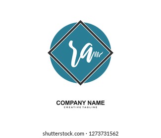 RA Initial Handwriting Logo Template Vector