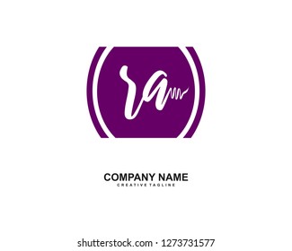 RA Initial Handwriting Logo Template Vector