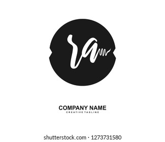 RA Initial Handwriting Logo Template Vector