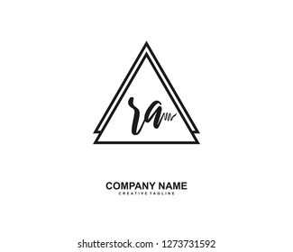 RA Initial Handwriting Logo Template Vector