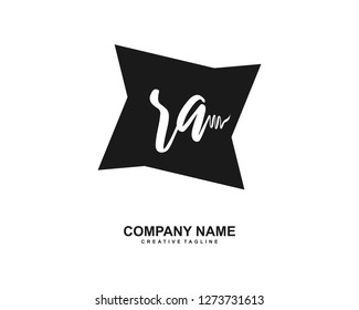 RA Initial Handwriting Logo Template Vector