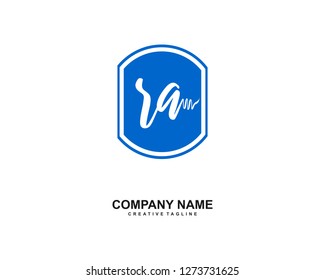 RA Initial Handwriting Logo Template Vector