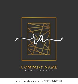 RA Initial Handwriting logo template vector