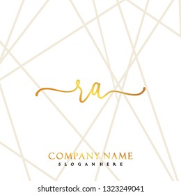 RA Initial Handwriting logo template vector