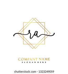 RA Initial Handwriting logo template vector