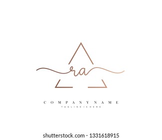 RA initial handwriting logo template vector