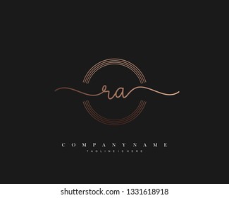 RA initial handwriting logo template vector