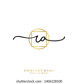 RA Initial handwriting logo template