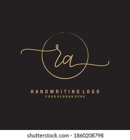 RA Initial handwriting logo template vector