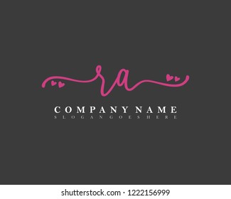 RA Initial handwriting logo vector