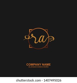 RA Initial handwriting logo vector