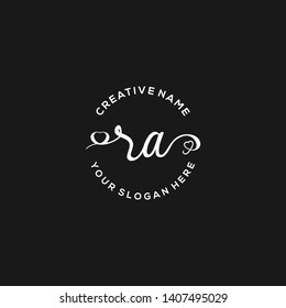 RA Initial handwriting logo vector