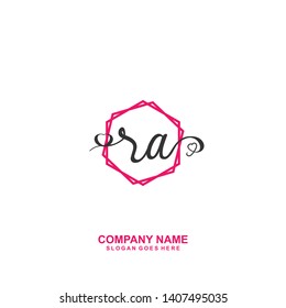 RA Initial handwriting logo vector