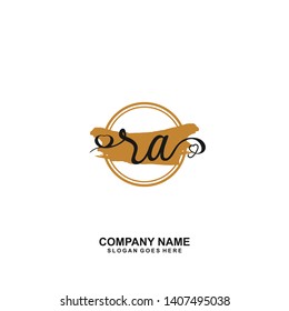 RA Initial handwriting logo vector
